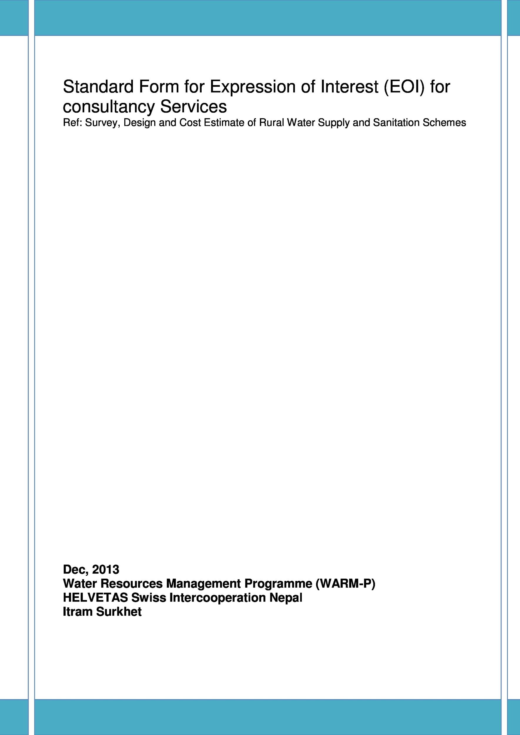 Standard Form for Expression of Interest