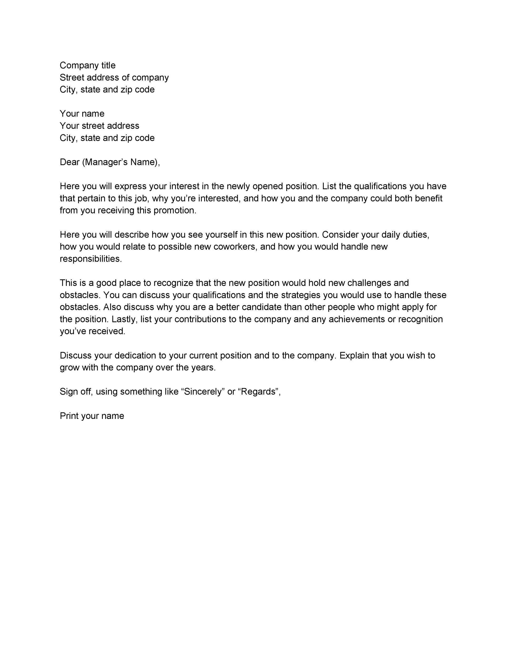 Formal Letter of Intent Template
