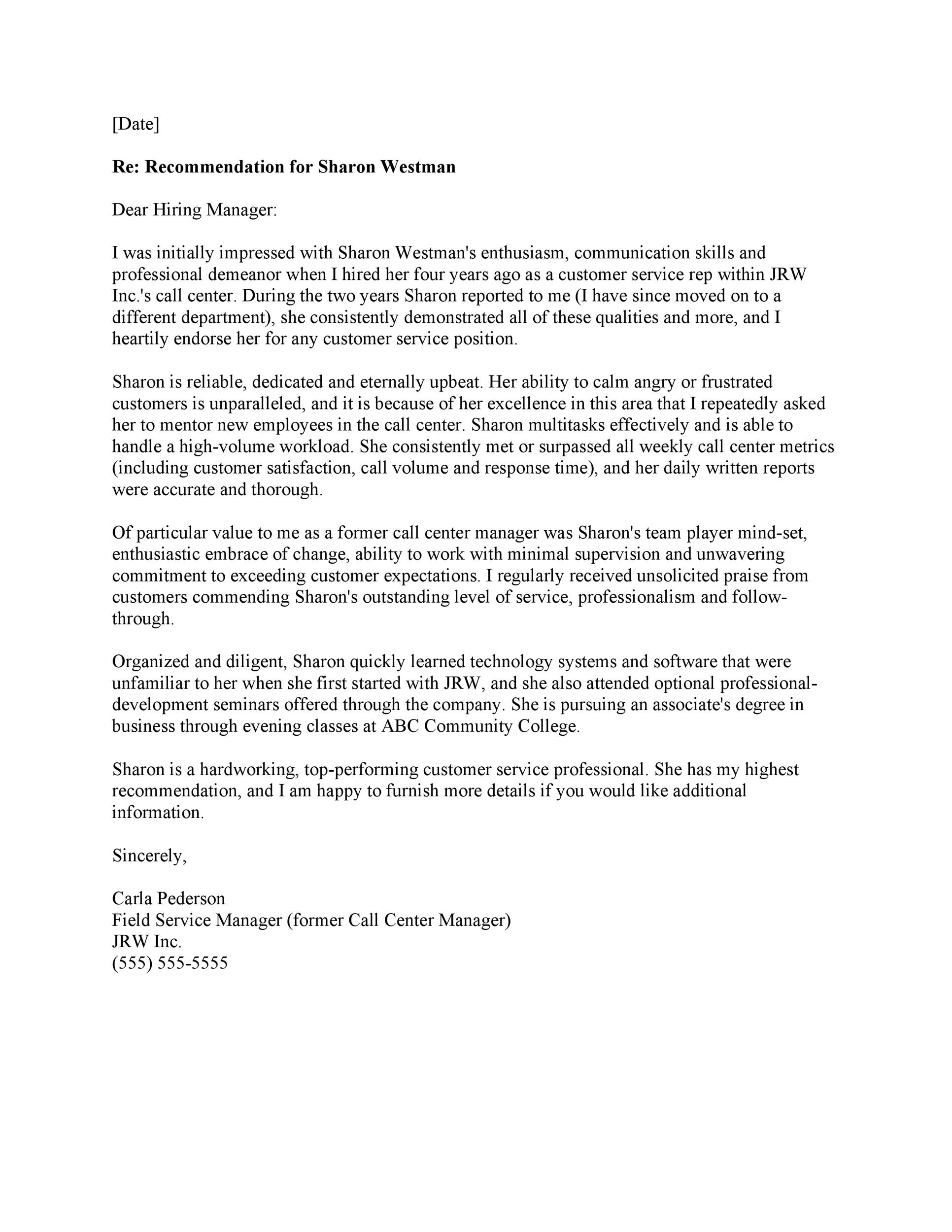 Recommendation Letter