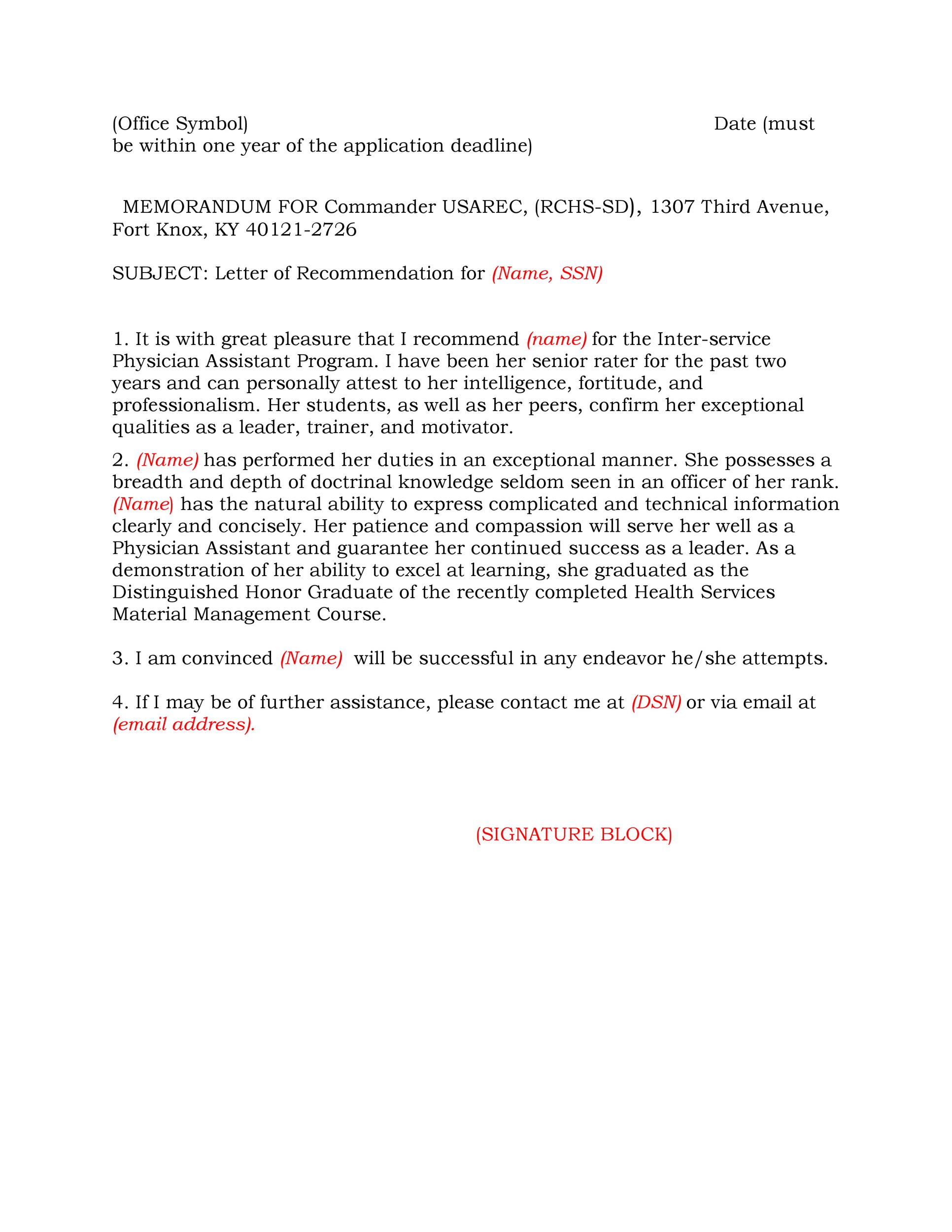 Letter of Recommendation for Something
