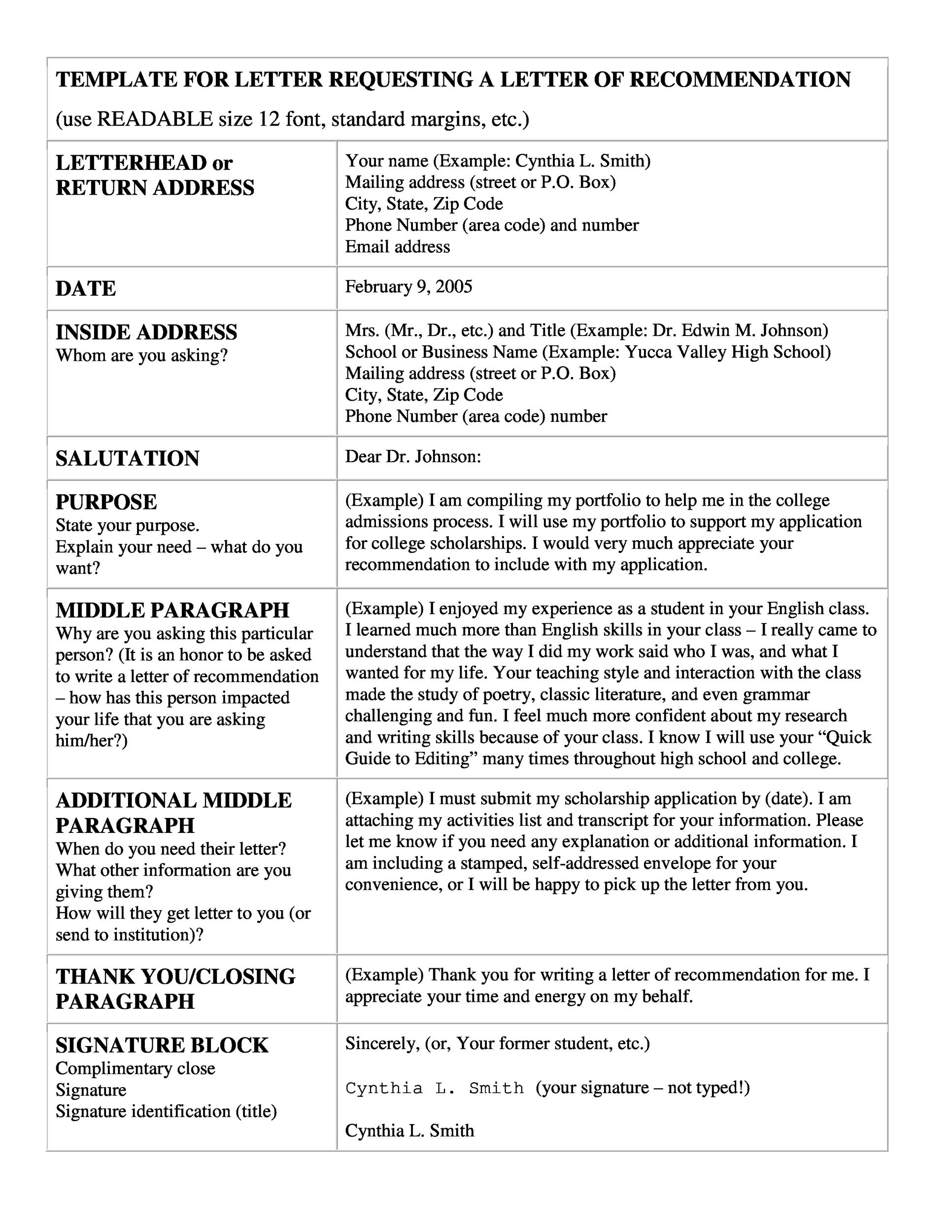Requesting a Letter of Recommendation