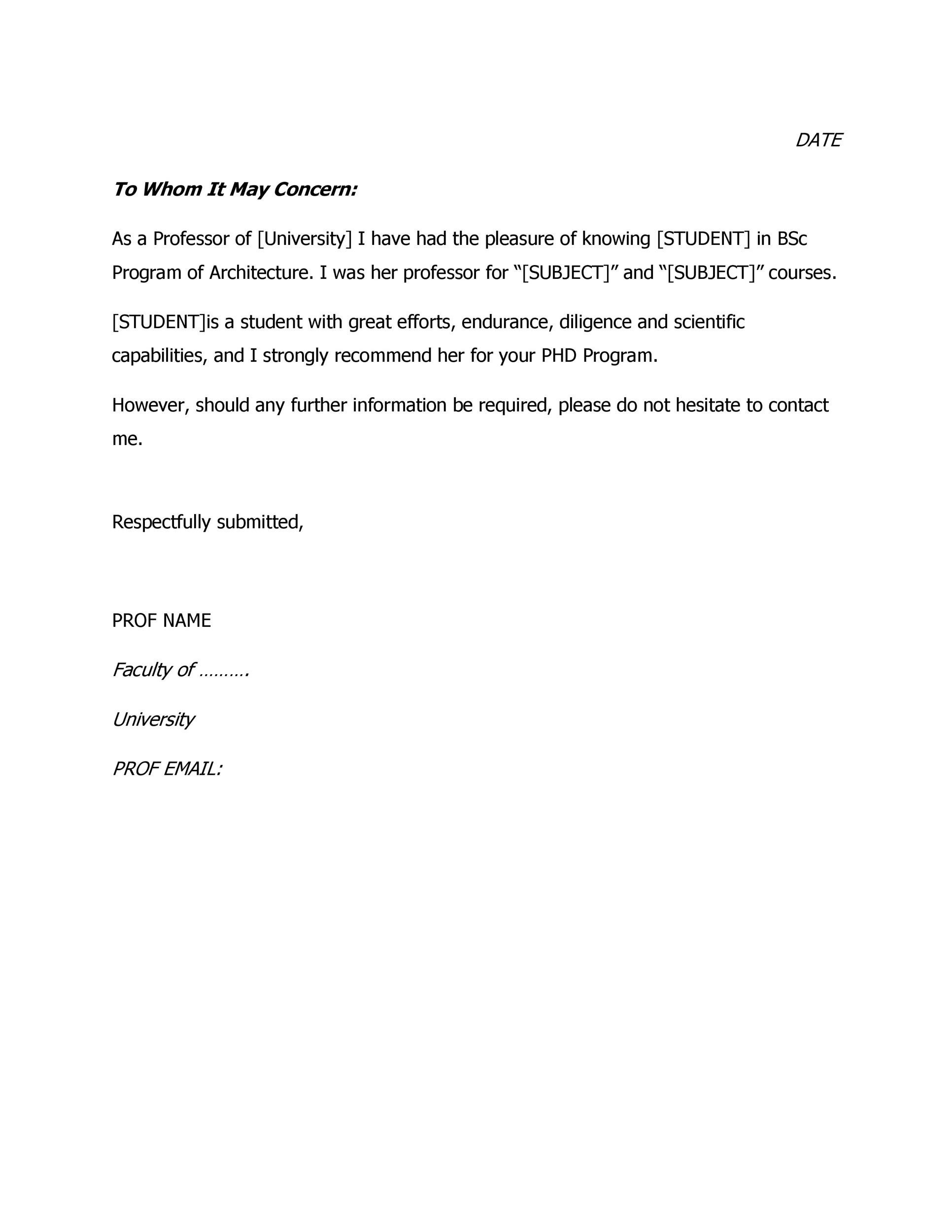 Short Recommendation Letter