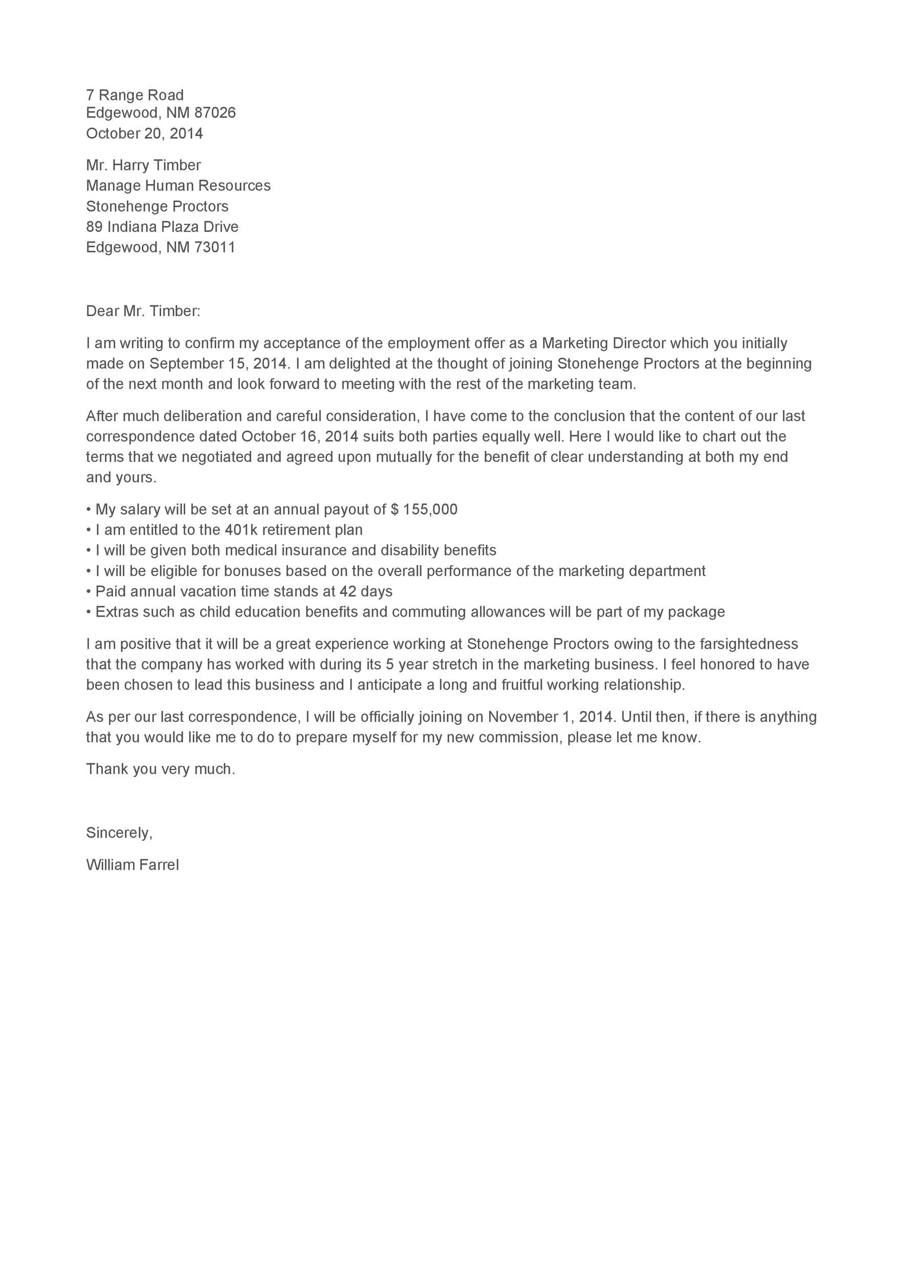 Salary Negotiation Letter Template