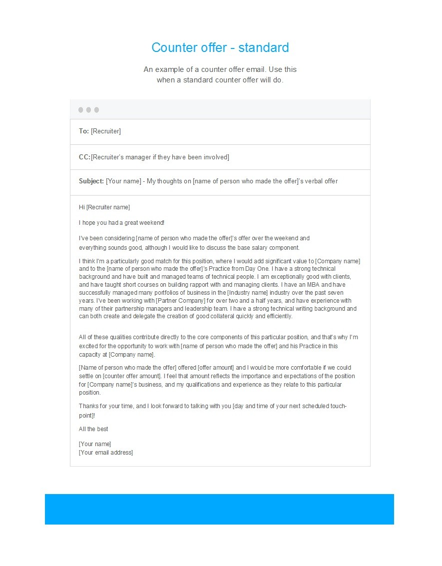 Counter Offer - Standard Email