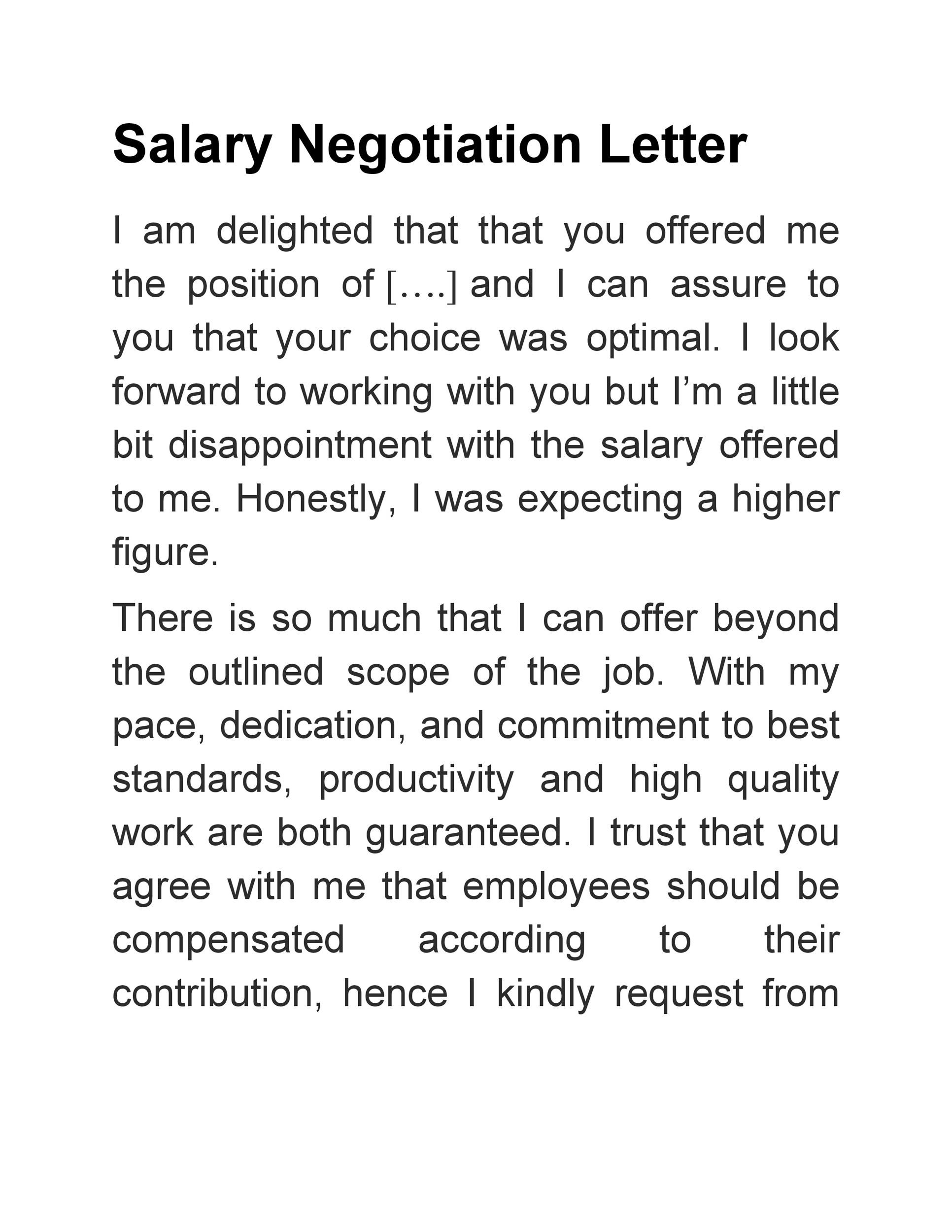 Example: Salary Negotiation Letter