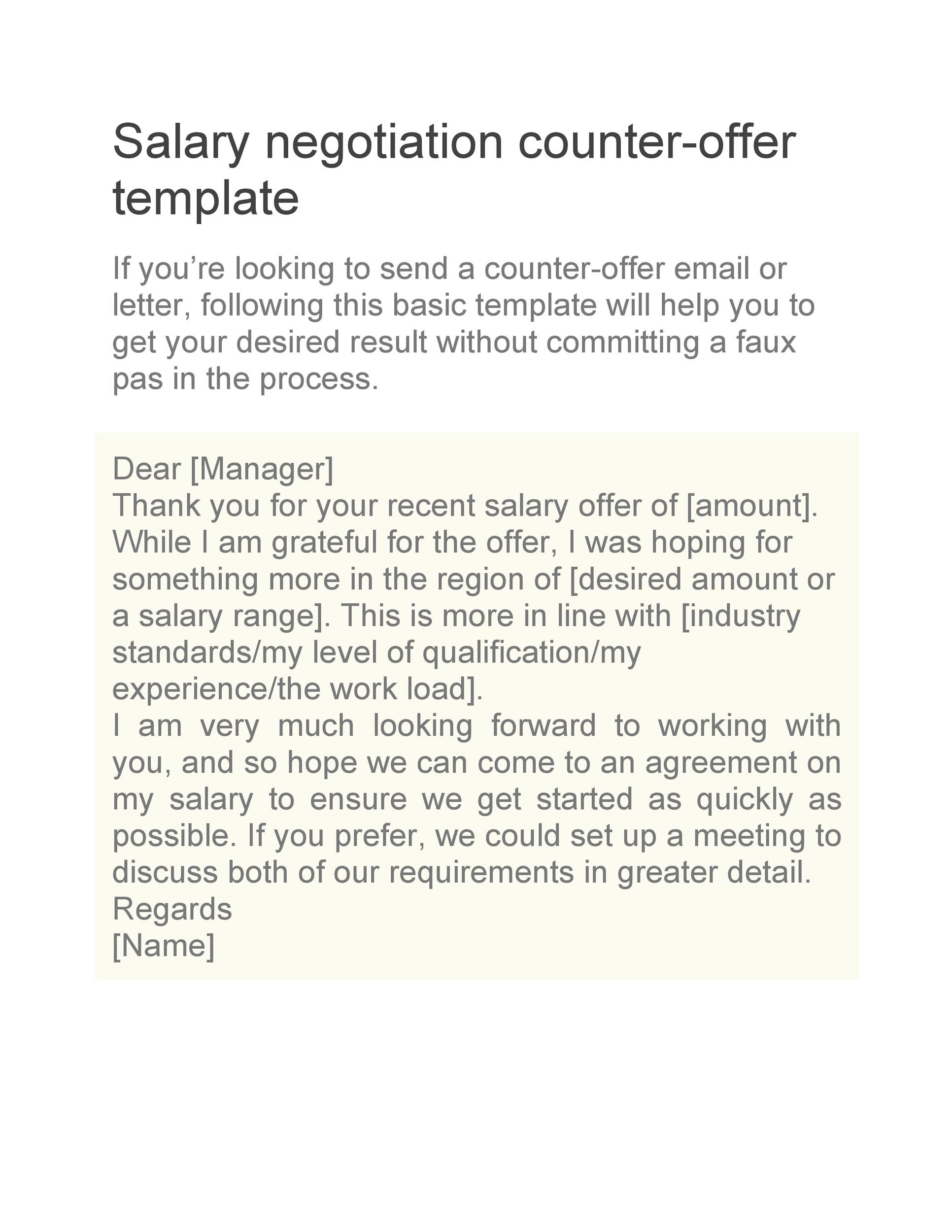 Salary Negotiation Counter-Offer Template