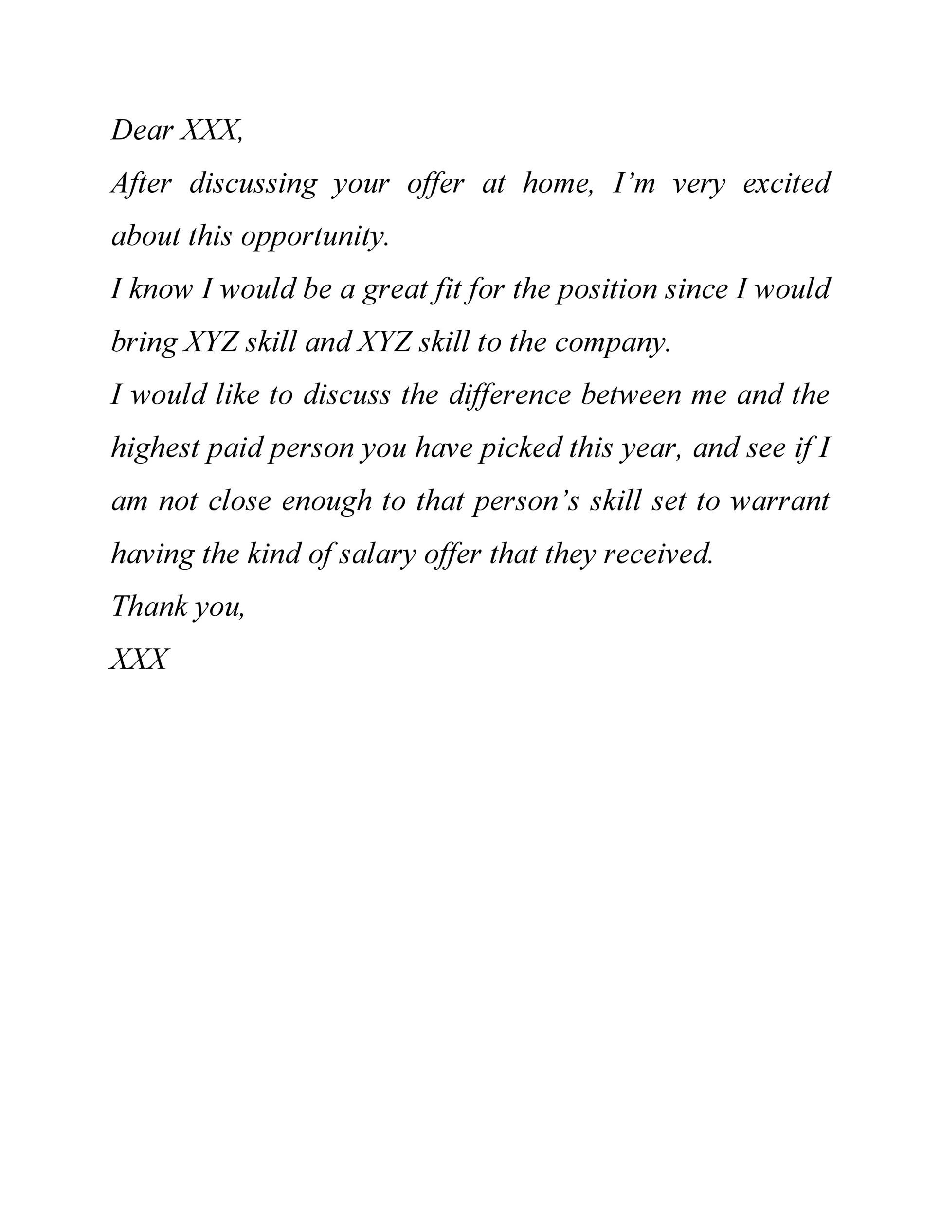 Perfect Salary Negotiation Letter