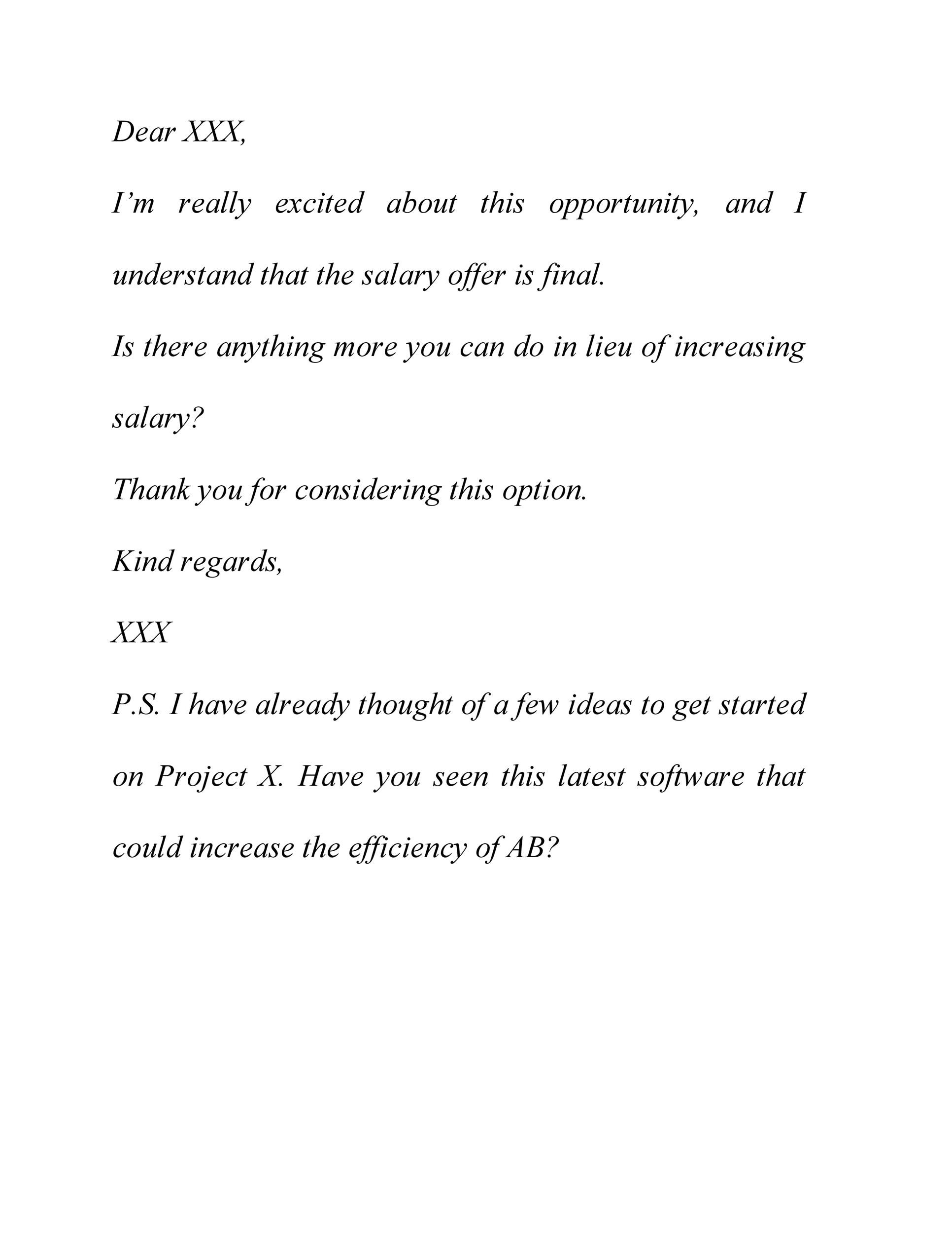 Short Salary Negotiation Letter Template