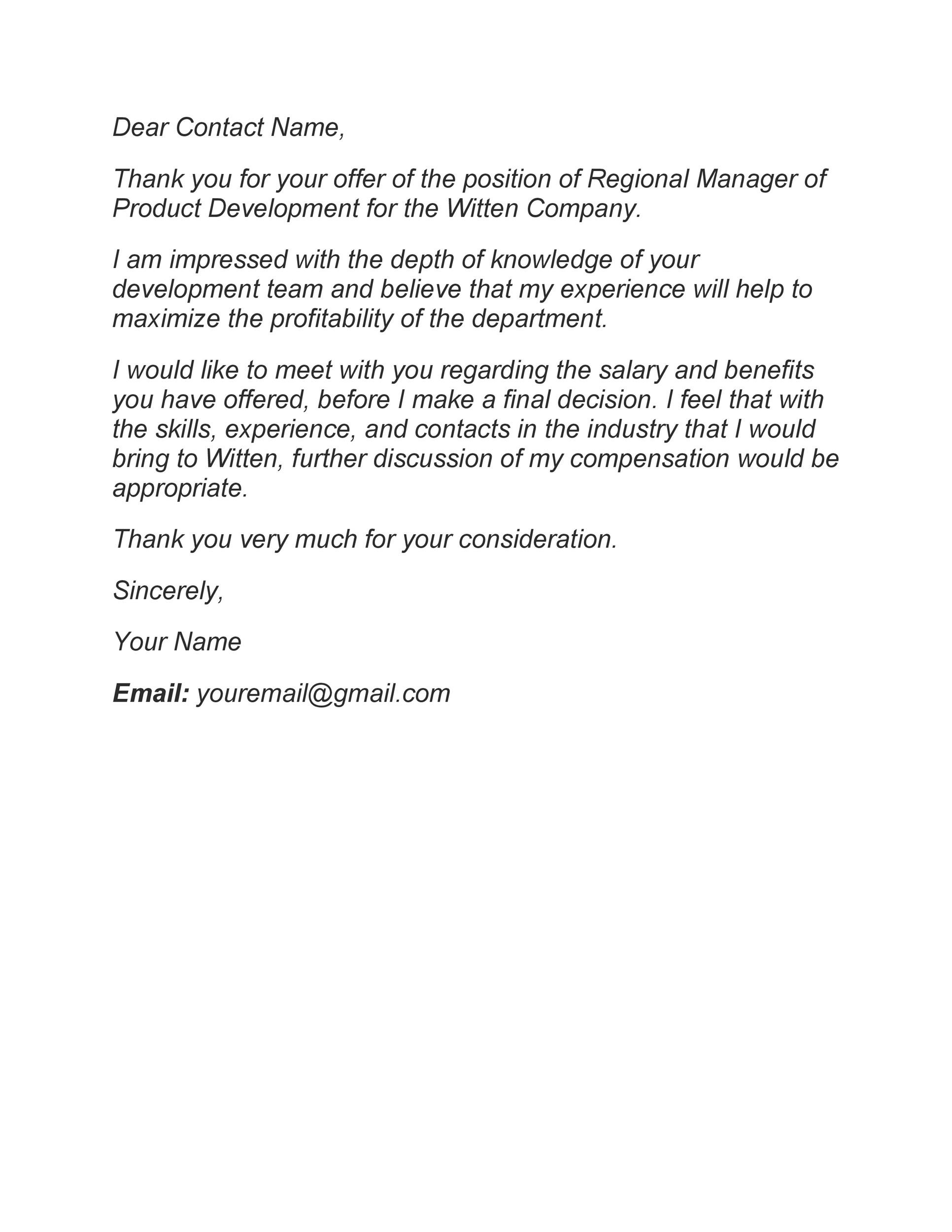 Salary Negotiation Request Letter Sample