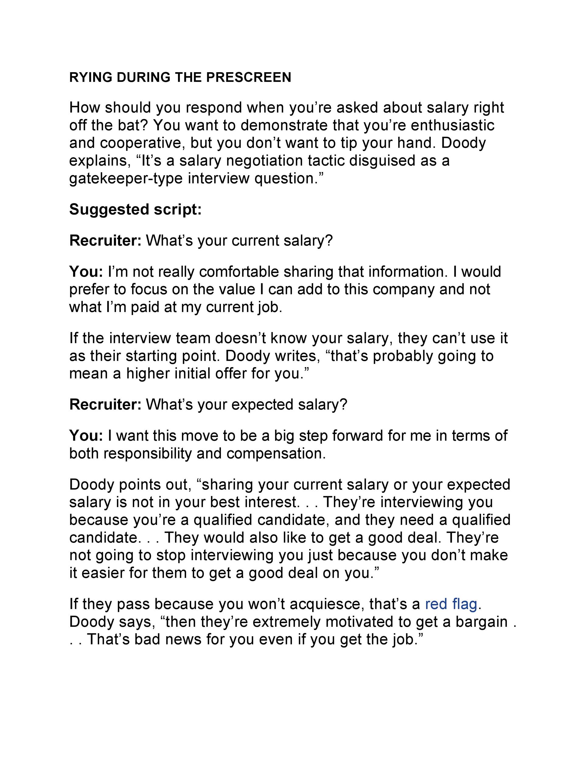Salary Negotiation Draft Template