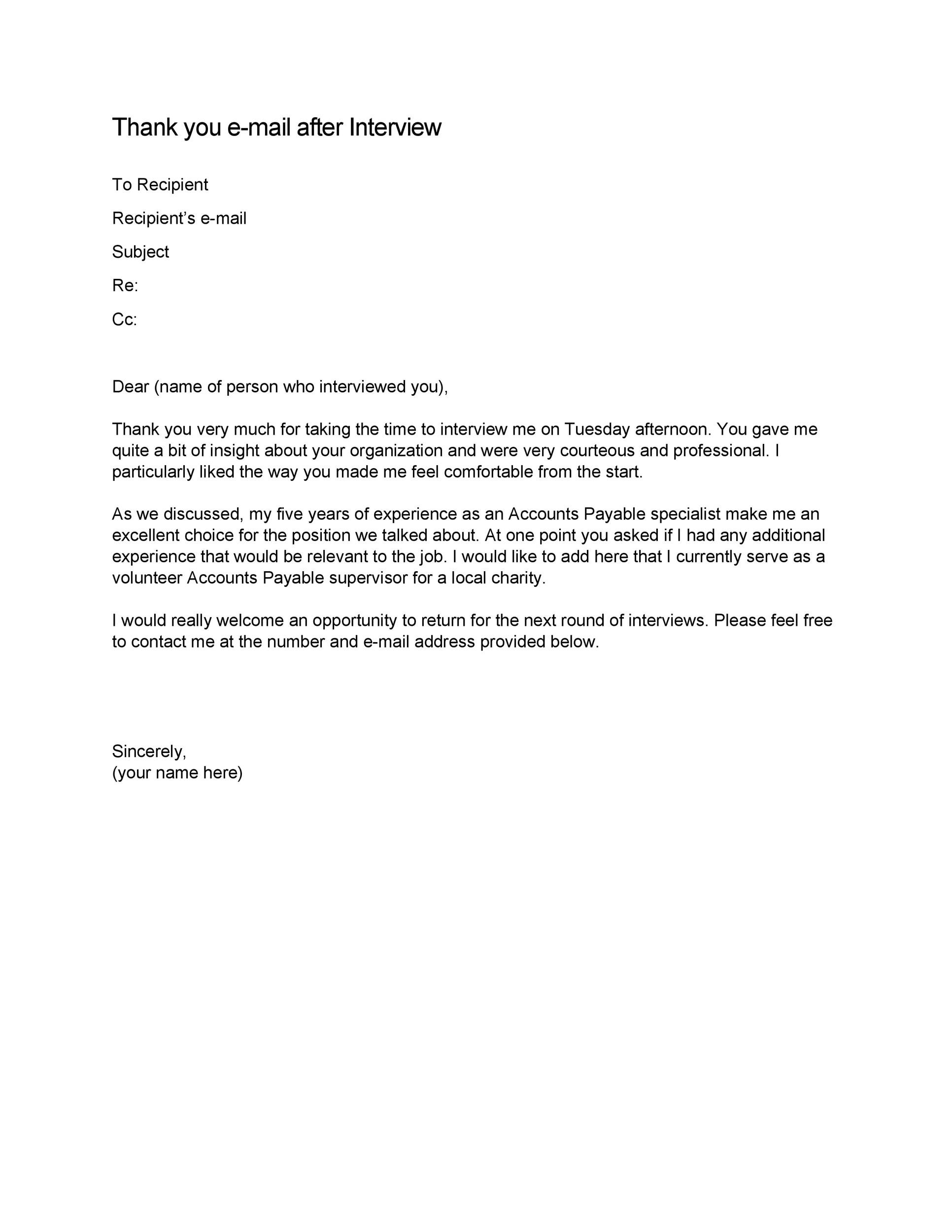 Follow-Up Email After Interview