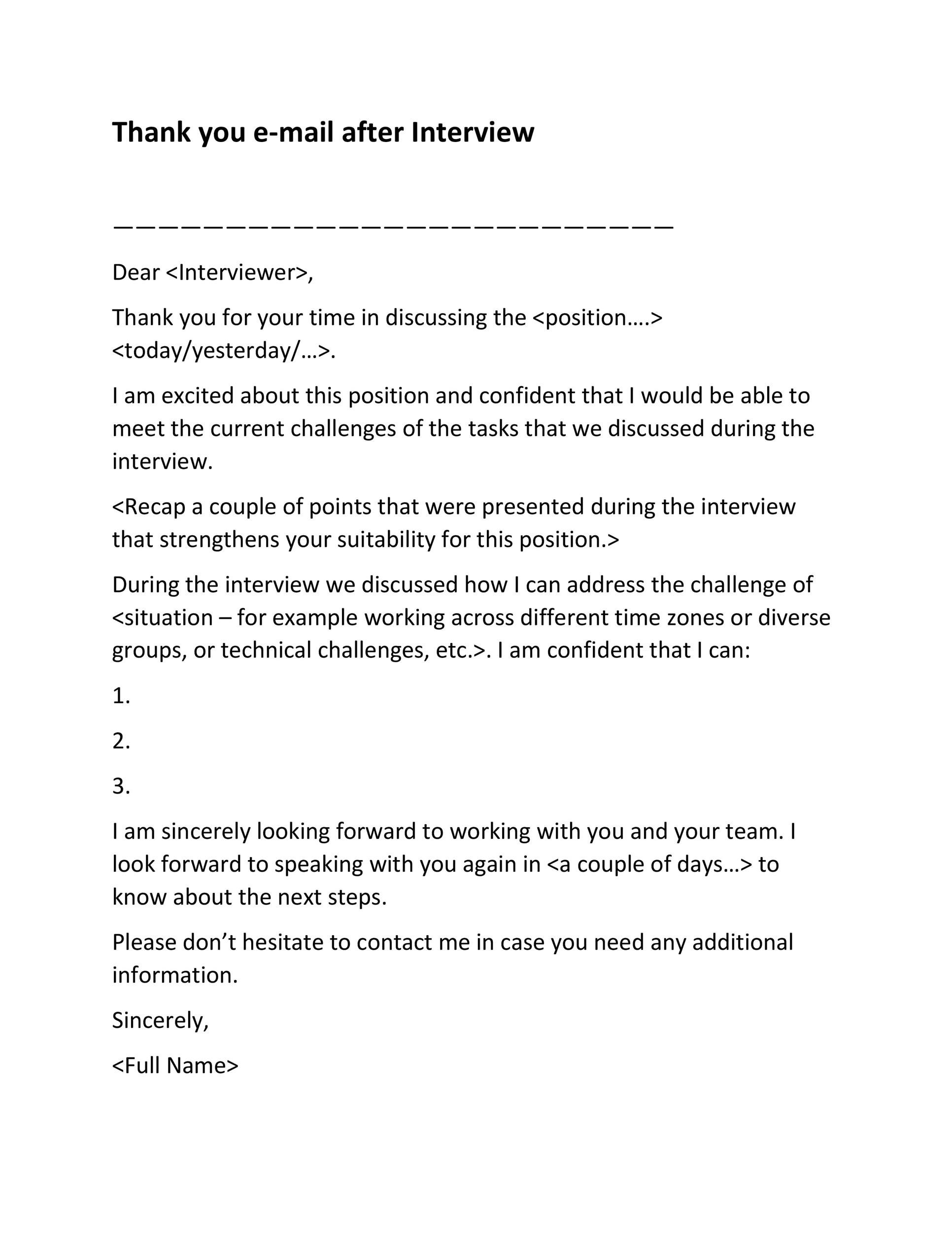 Thank You for the Interview Email