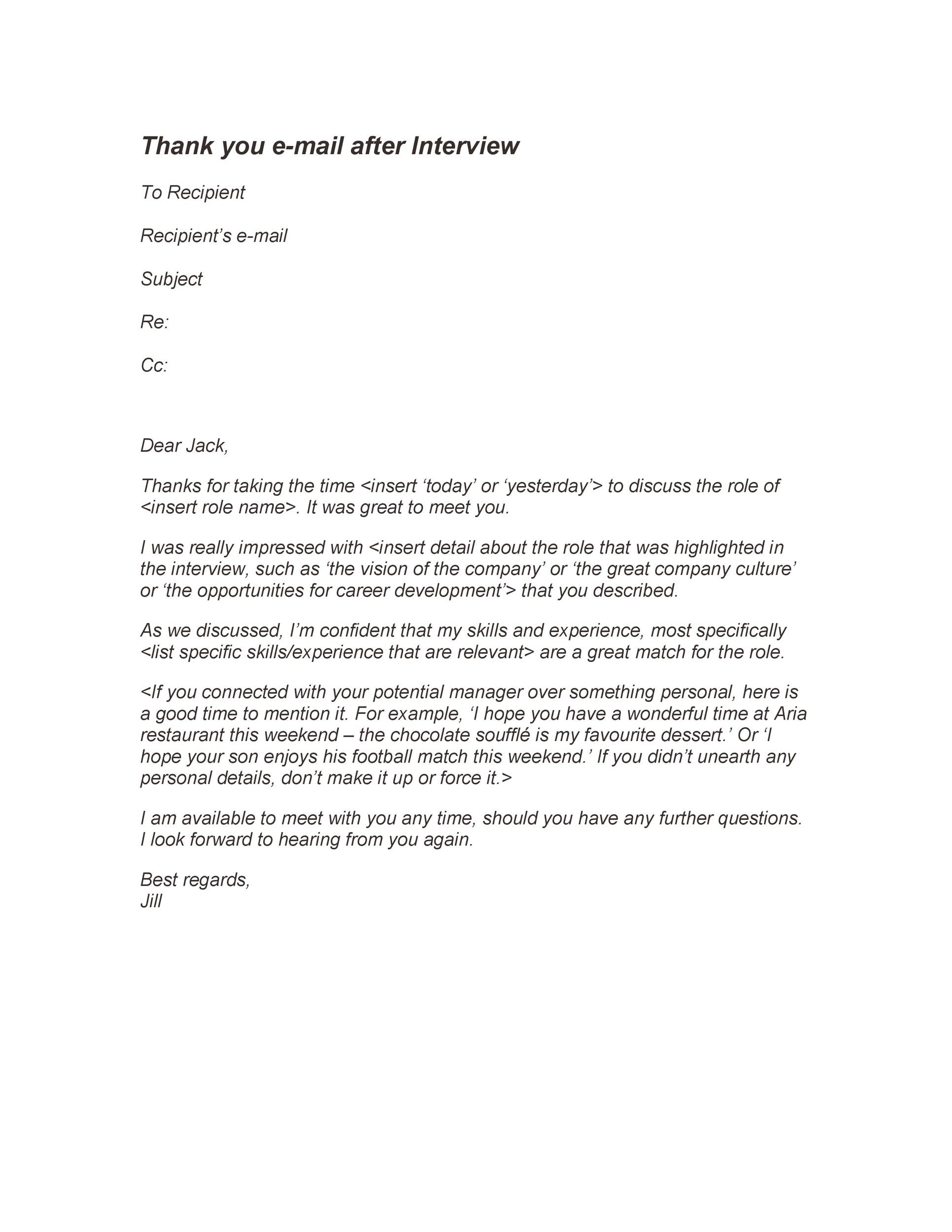 Thank You Message After Job Interview