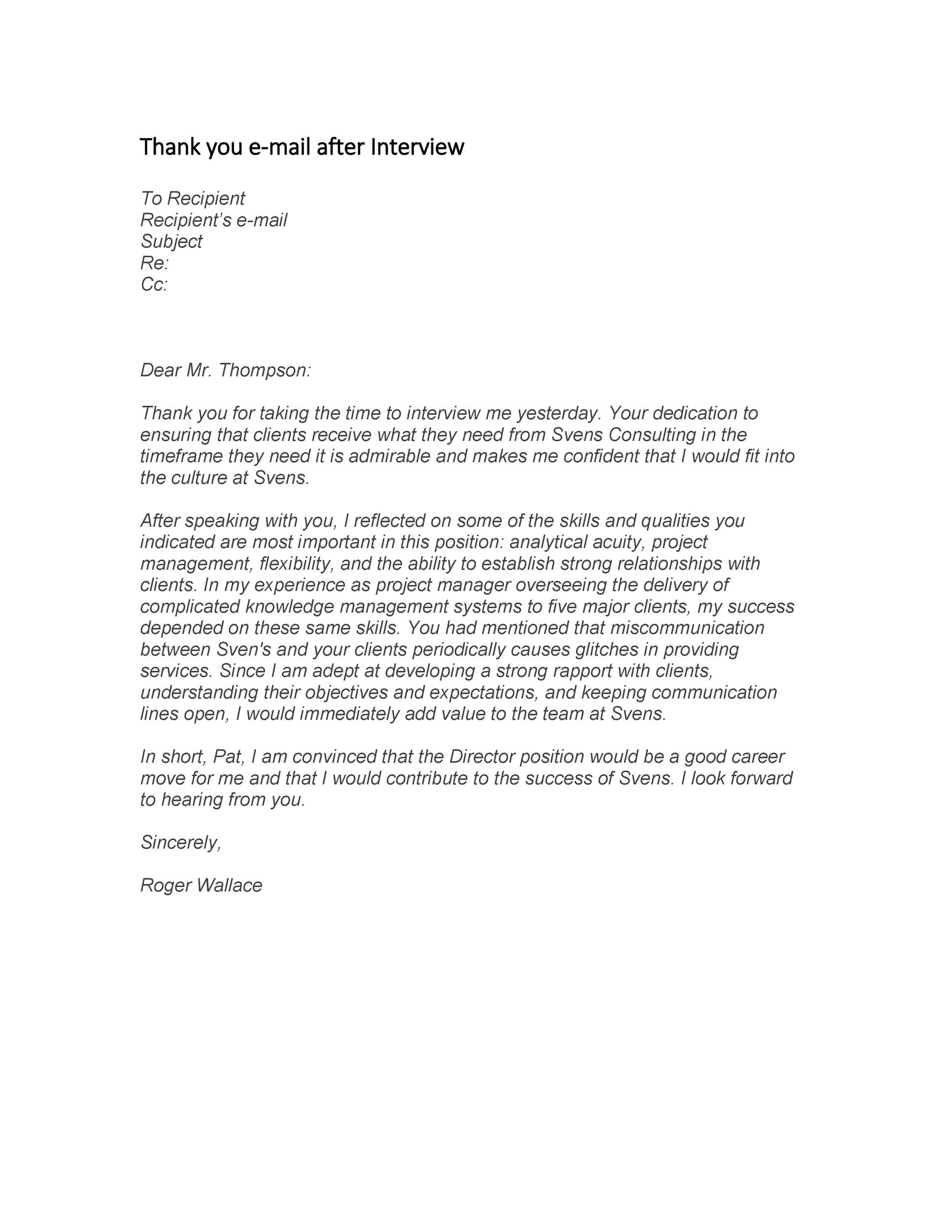 Expressing My Thanks for Our Interview