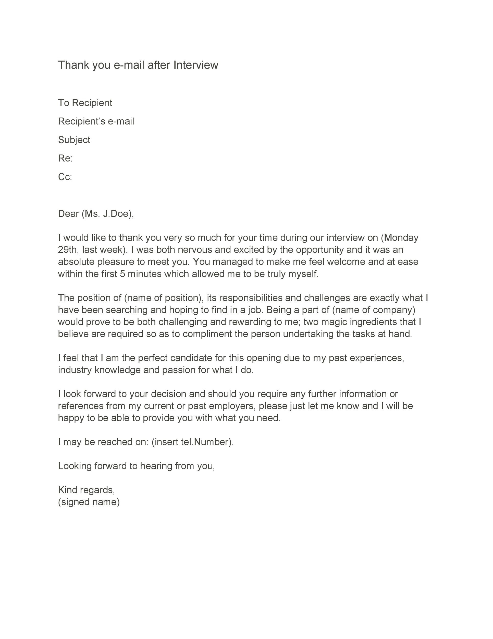 Follow-Up Thank You Email Template